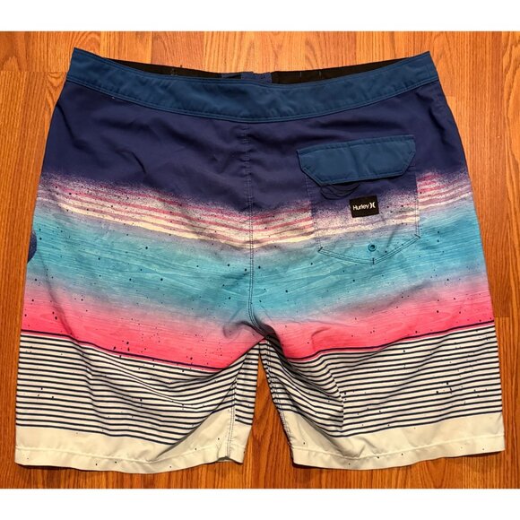 Hurley Overspray Board Shorts Mens 36 8" Striped Swim Trunks - Picture 2 of 6